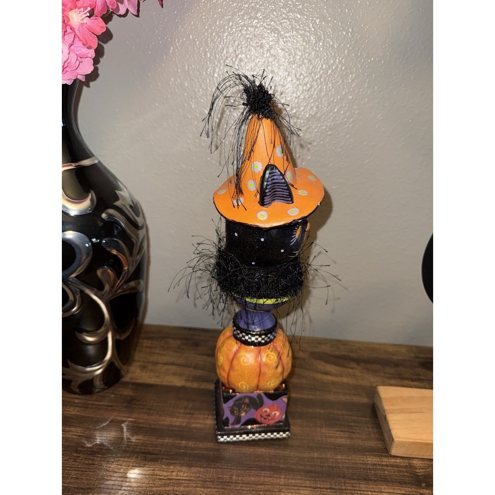 Vintage Retro Halloween Black Cat Paper Mache Figurine Seasonal Decoration - Picture 3 of 13